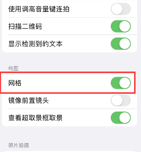 宁县苹果手机维修网点分享iPhone如何开启九宫格构图功能 